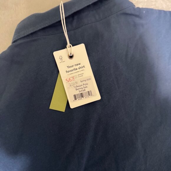 Marine Layer Tolleson polo shirt Organic Cotton Striped Blue Small short sleeve - Picture 6 of 11